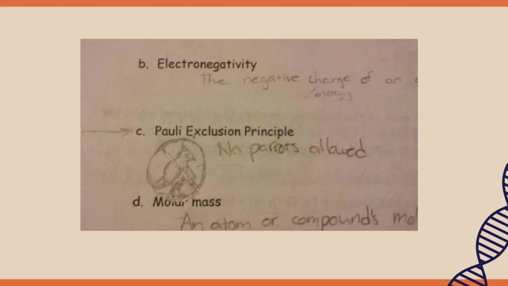 Funny Chemistry Test Answers