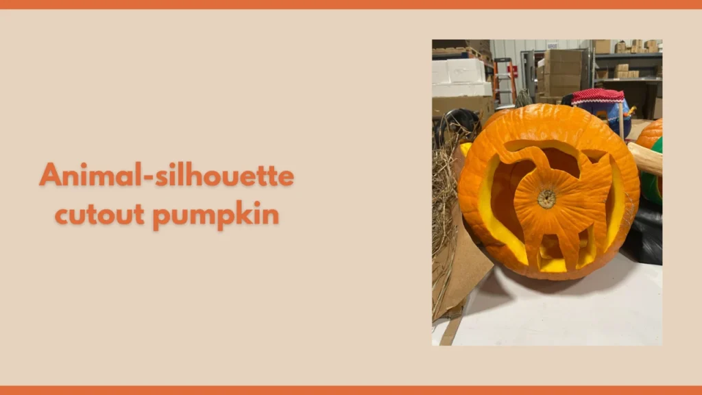 Animal-silhouette cutout pumpkin