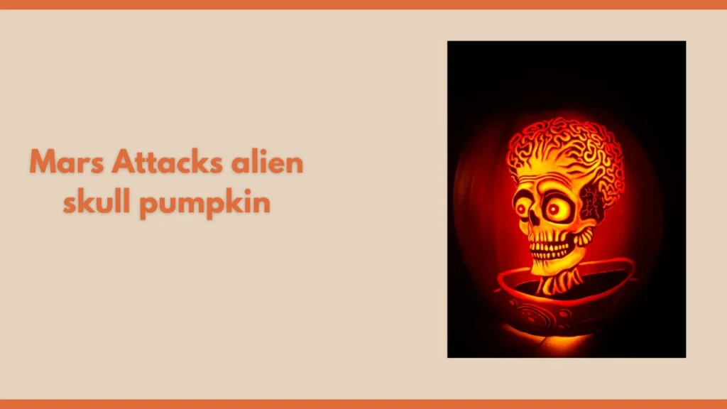 Mars Attacks alien skull pumpkin