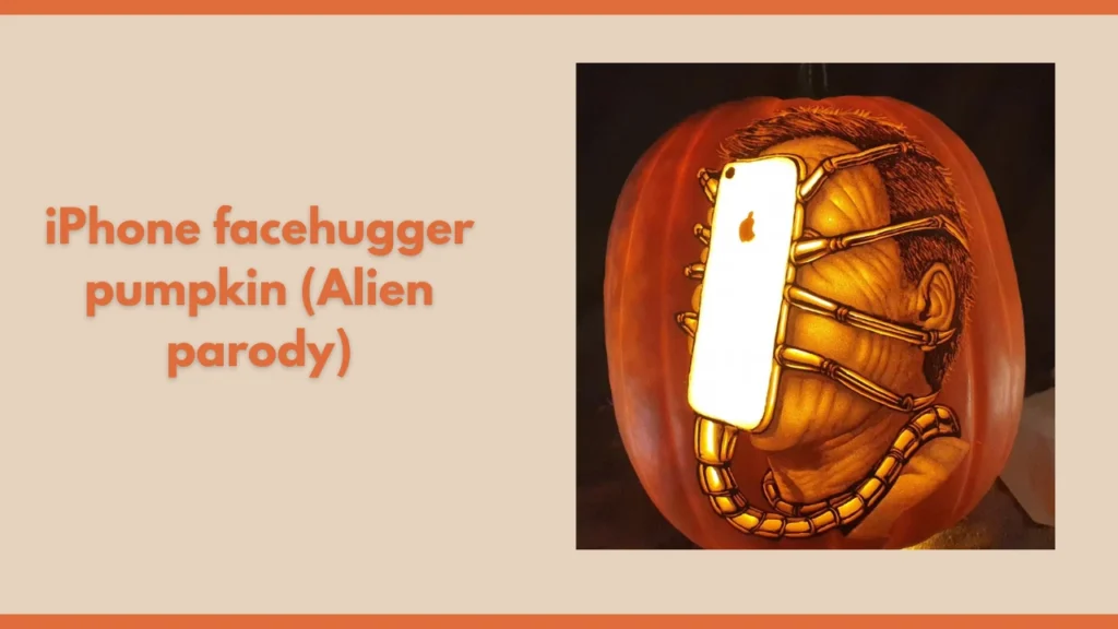 iPhone facehugger pumpkin (Alien parody)