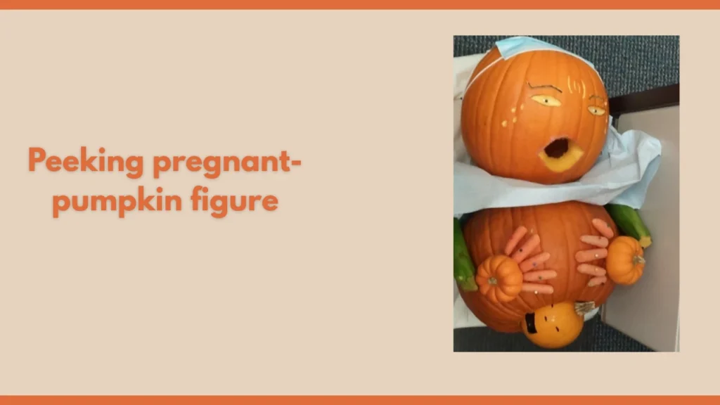 Peeking pregnant-pumpkin figure