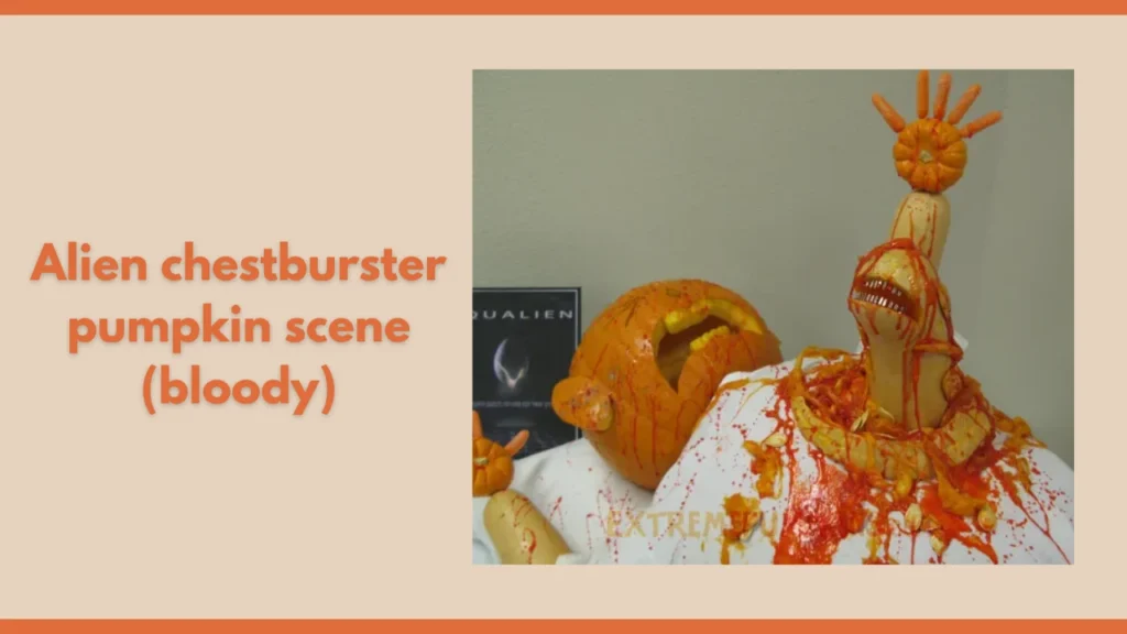 Peeking pregnant-pumpkin figure